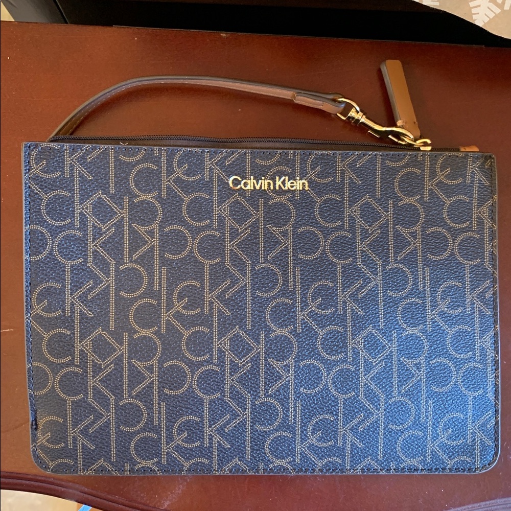 Calvin Klein Monogram Black and Brown Clutch